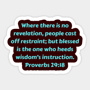 Bible Verse Proverbs 29:18 Sticker